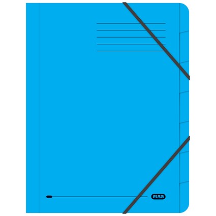 Elba Boston Elasticated Files, 7-Part, Foolscap, Blue, Pack of 5