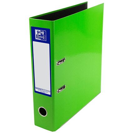 Oxford A4 Lever Arch File, 70mm Spine, Lime Green Oxford A4 Lever Arch File, 70mm Spine, Lime Green