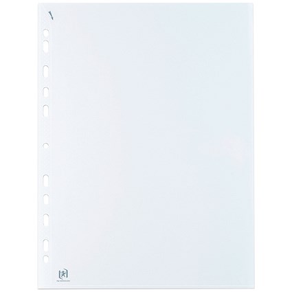 Oxford A4 Punched Pockets, 75 micron, Top Opening, Pack of 100 Oxford A4 Punched Pockets, 75 micron, Top Opening, Pack of 100
