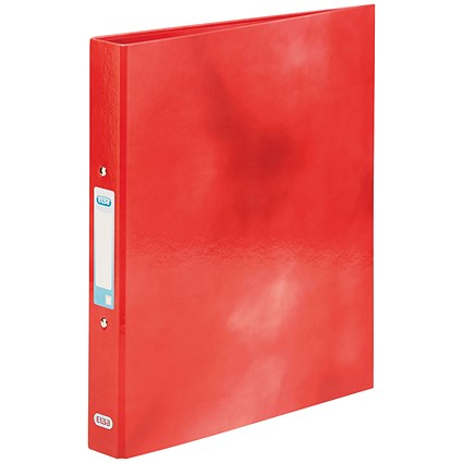 Elba Ring Binder, A4+, 2 O-Ring, Gloss Finish, 25mm Capacity, Red