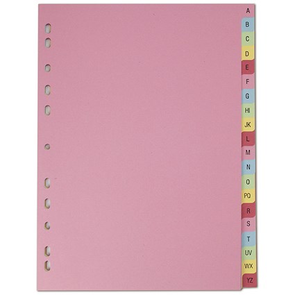 Elba Index Dividers, A-Z, Multicolour Tabs, A4, Multicolour