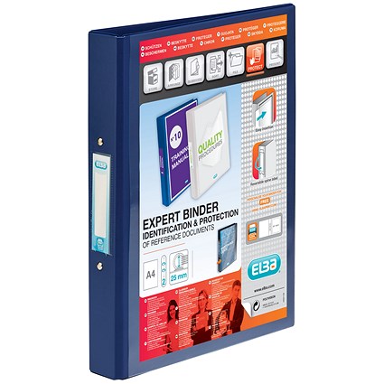 Elba Vision Presentation Ring Binder, A4, 2 O-Ring, 25mm, Blue