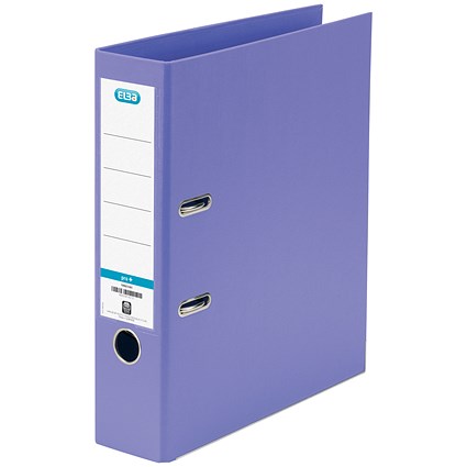 Elba A4 Lever Arch File, 70mm Spine, Plastic, Purple