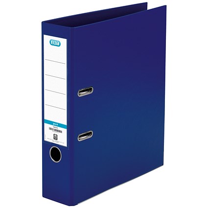 Elba A4 Lever Arch File, 70mm Spine, Plastic, Blue Elba A4 Lever Arch File, 70mm Spine, Plastic, Blue