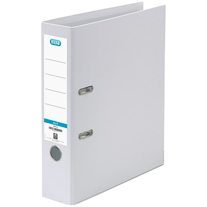 Elba A4 Lever Arch File, 70mm Spine, Plastic, White Elba A4 Lever Arch File, 70mm Spine, Plastic, White