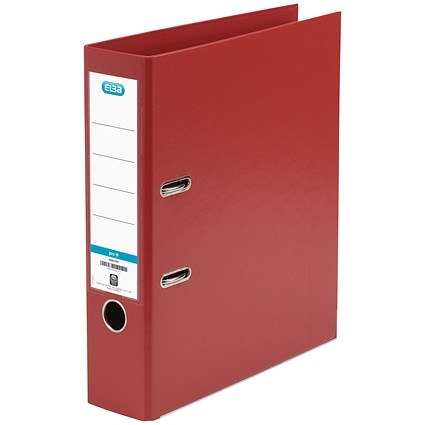 Elba A4 Lever Arch File, 70mm Spine, Plastic, Red Elba A4 Lever Arch File, 70mm Spine, Plastic, Red