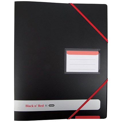 Black n Red Ring Binder, A4, 4 O-Ring, 16mm Capacity, Black