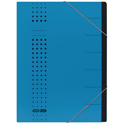 Elba Chic A4 Heavyweight Organiser Files, 7-Part, Blue