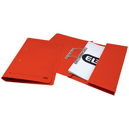 Elba Pocket Transfer Files, 320gsm, Foolscap, Red, Pack of 25