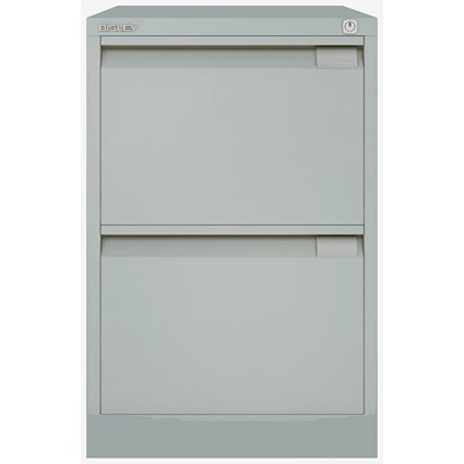 Bisley Foolscap Filing Cabinet, 2 Drawer, Goose Grey