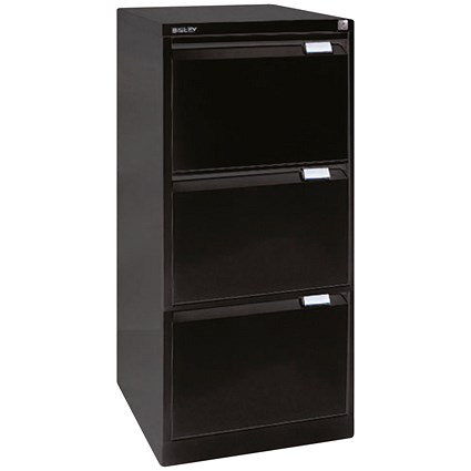 Bisley Foolscap Filing Cabinet, 3 Drawer, Black Bisley Foolscap Filing Cabinet, 3 Drawer, Black
