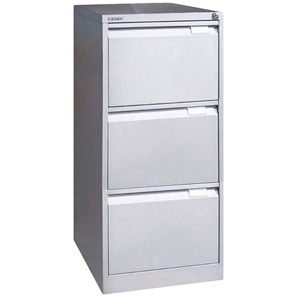Bisley Foolscap Office Filing Cabinet, 3 Drawer, Goose Grey