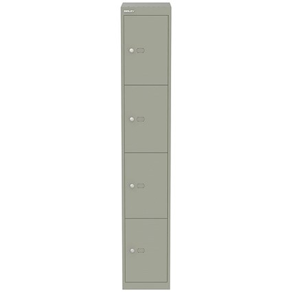Bisley 4 Door Locker, 305x457x1802mm, Goose Grey