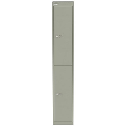 Bisley 2 Door Locker, 305x305x1802mm, Goose Grey