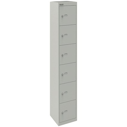 Bisley 6 Door Locker, 305x305x1802mm, Goose Grey
