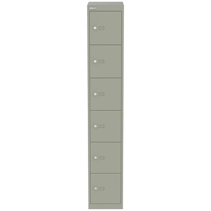 Bisley 6 Door Locker, 305x457x1802mm, Goose Grey