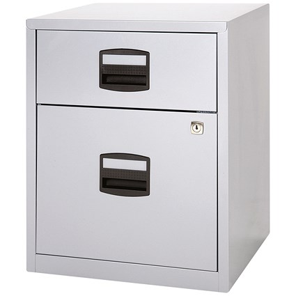 Bisley A4 Home Filing Cabinet, 2 Drawer(1 Suspension File Drawer), Grey Bisley A4 Home Filing Cabinet, 2 Drawer(1 Suspension File Drawer), Grey