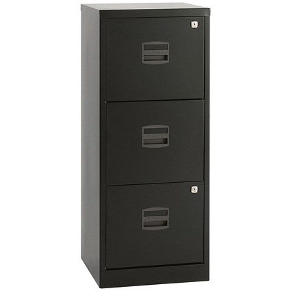 Bisley A4 Home Filing Cabinet, 3 Drawers, Black Bisley A4 Home Filing Cabinet, 3 Drawers, Black