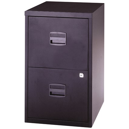 Bisley A4 Home Filing Cabinet, 2 Drawer, Black