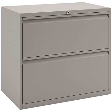 Bisley 2 Drawer Side Filing Cabinet, 800x470x697mm, Goose Grey