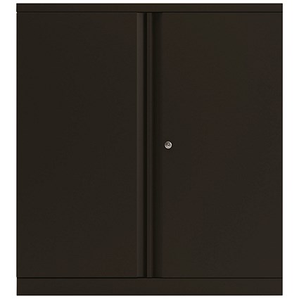 Bisley Low Metal Cupboard, Supplied Empty, 1000mm High, Black