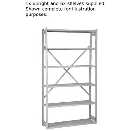 Bisley Shelving Extension Kit, W1000 x D300mm, Grey