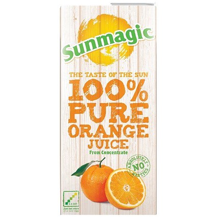 Sunmagic Pure Orange Juice, 1 Litre, Pack of 12