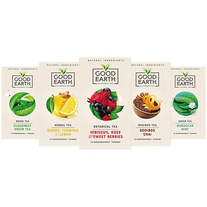 Good Earth Herbal Tea Variety Pack, 5 Packs of 15