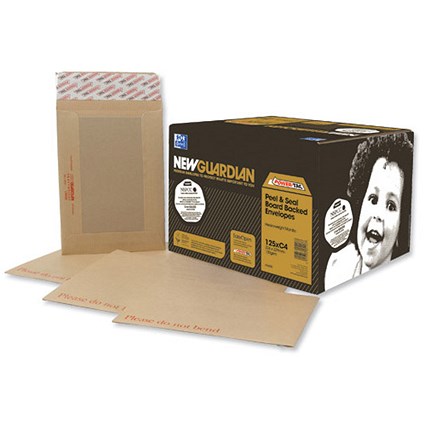 New Guardian Envelopes Heavyweight Board-backed Peel and Seal Manilla 267x216mm [Pack 125]