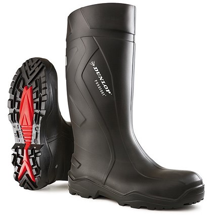 Dunlop Purofort+ Full Safety Wellington Boots, Black, 8 Dunlop Purofort+ Full Safety Wellington Boots, Black, 8