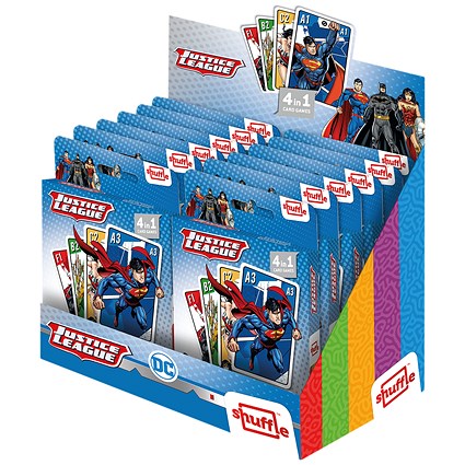 Shuffle Justice League 4-in-1 Card Game (Pack of 12)
