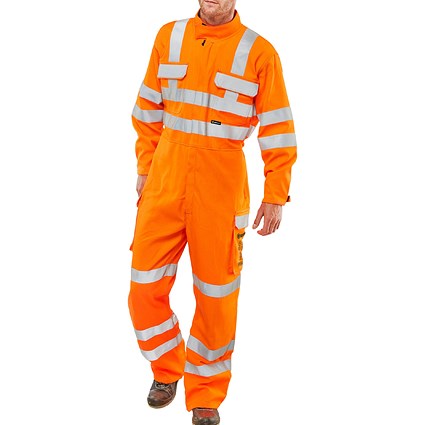 Beeswift Orange Arc Compliant Ris Coveralls, Orange, 44