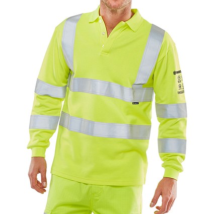 Beeswift Arc Flash Hi Viz Polo Shirt, Saturn Yellow, XL