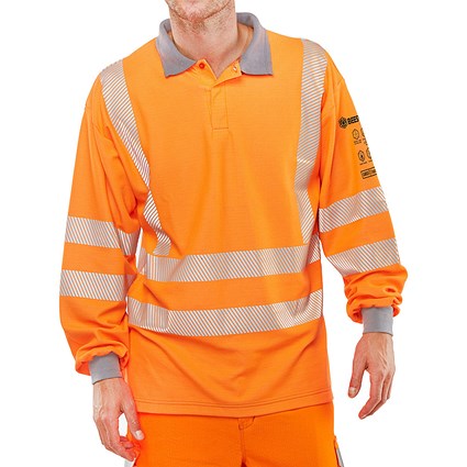 Beeswift Arc Flash GO-RT Polo Shirt, Orange, XL