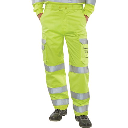 Beeswift High Visibility Trousers, Saturn Yellow, 46T Beeswift High Visibility Trousers, Saturn Yellow, 46T
