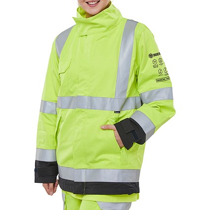 Beeswift Two Tone Arc Woven Jacket, Saturn Yellow & Navy Blue, 2XL Beeswift Two Tone Arc Woven Jacket, Saturn Yellow & Navy Blue, 2XL