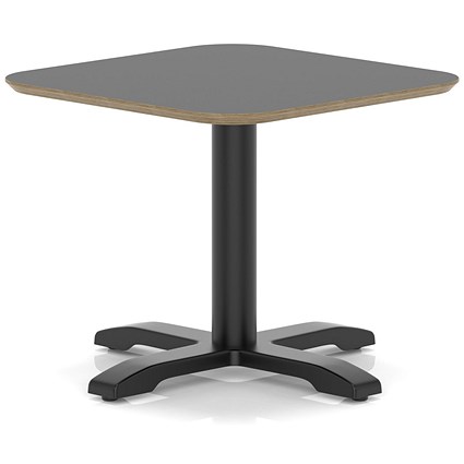 Brixworth 600mm Square Coffee Table Black Top Black Leg Cross Base Low