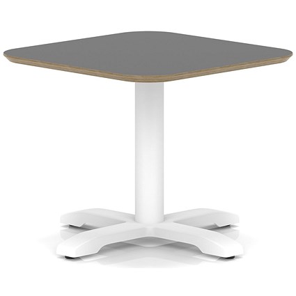 Brixworth 600mm Square Coffee Table Black Top White Leg Cross Base Low