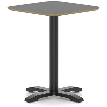 Brixworth 600mm Square Coffee Table Black Top Black Leg Cross Base Medium
