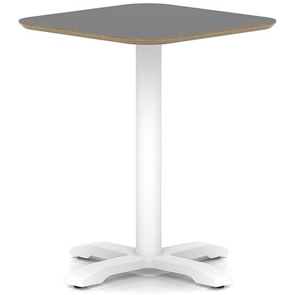 Brixworth 600mm Square Coffee Table Black Top White Leg Cross Base Medium