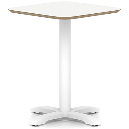 Brixworth 600mm Square Coffee Table White Top White Leg Cross Base Medium