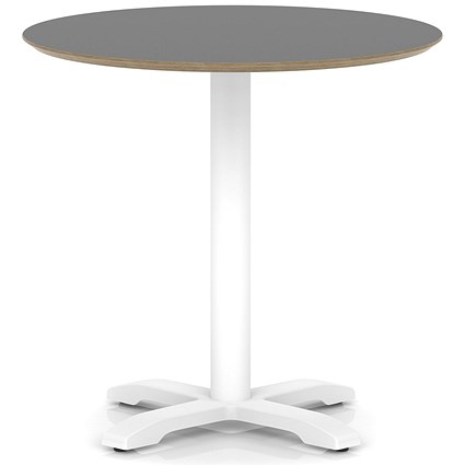 Brixworth 800mm Round Coffee Table Black Top White Leg Cross Base Medium