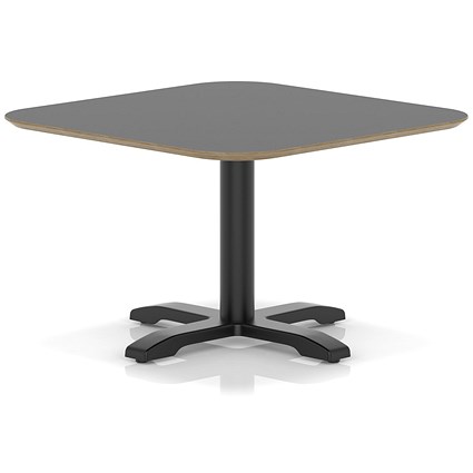 Brixworth 800mm Square Coffee Table Black Top Black Leg Cross Base Low