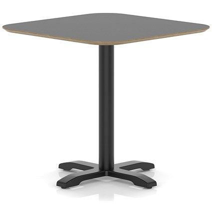 Brixworth 800mm Square Coffee Table Black Top Black Leg Cross Base Medium