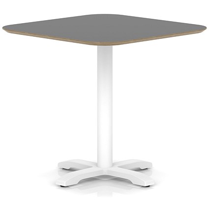 Brixworth 800mm Square Coffee Table Black Top White Leg Cross Base Medium