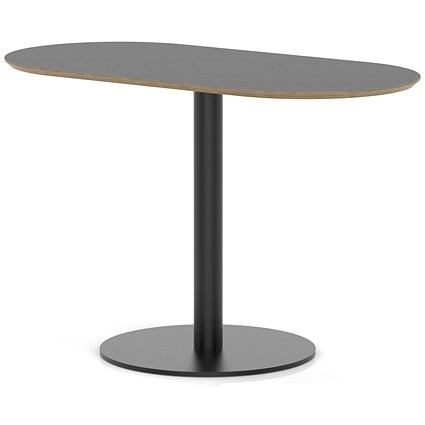 Brixworth 1200mm Oblong Coffee Table Black Top Black Leg Disc Base Medium