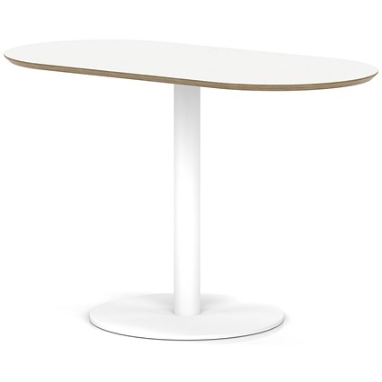 Brixworth 1200mm Oblong Coffee Table White Top White Leg Disc Base Medium