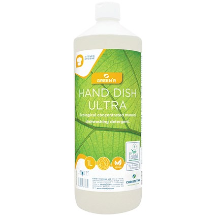 GreenR Hand Dish Ultra Ecological Concentrated Dishwashing Detergent, 1 Litre, Pack of 12 GreenR Hand Dish Ultra Ecological Concentrated Dishwashing Detergent, 1 Litre, Pack of 12