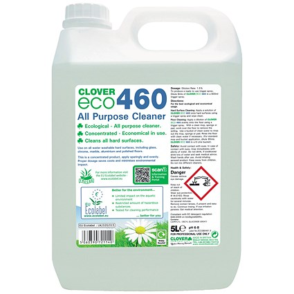 Clover ECO 460 All Purpose Cleaner, 5 Litres, Pack of 2 Clover ECO 460 All Purpose Cleaner, 5 Litres, Pack of 2