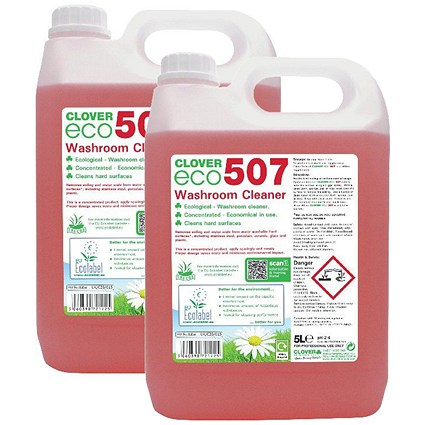 Clover ECO 507 Washroom Cleaner, 5 Litres, Pack of 2